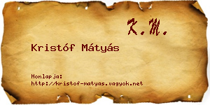 Kristóf Mátyás névjegykártya