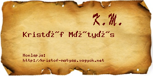 Kristóf Mátyás névjegykártya